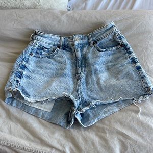American Eagle jeans shorts high waisted, comfort, stretch, waistband